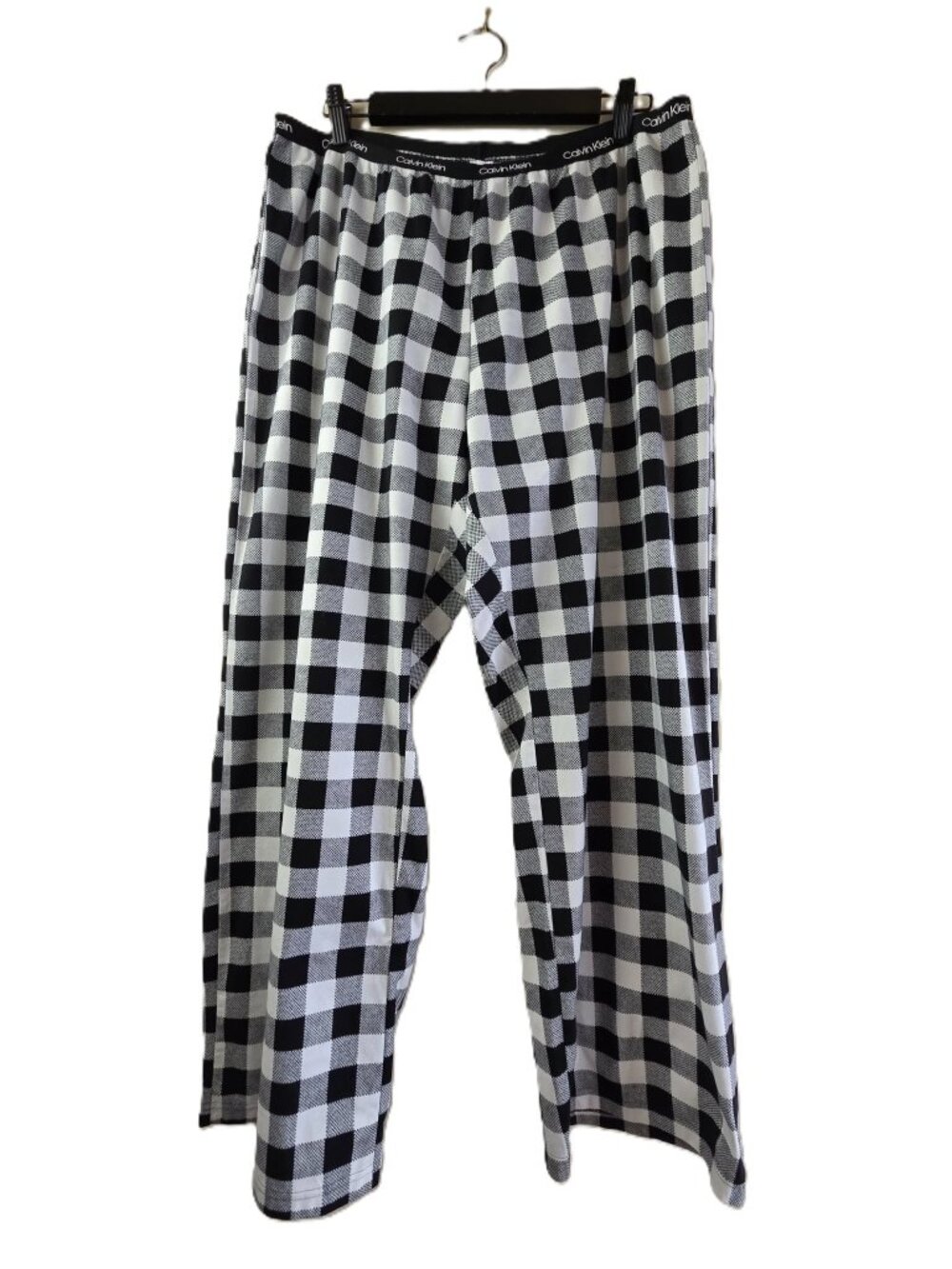 Calvin Klein Comfy Pajama Bottoms XL Black & White Plaid Soft Cabin